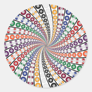 Biljart / Pool Balls Vortex: Ronde Sticker