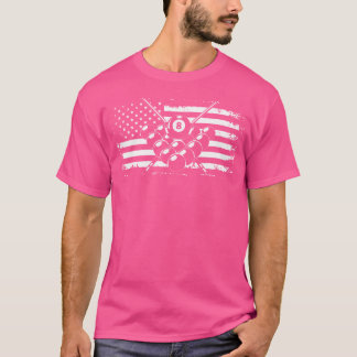 Biljart Pool Biljart Amerikaanse vlag T-shirt