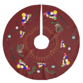 Biljart Pool Cues Kerstmis Kerstboom Rok (Voorkant)