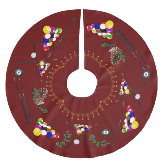 Biljart Pool Cues Kerstmis Kerstboom Rok (Voorkant)