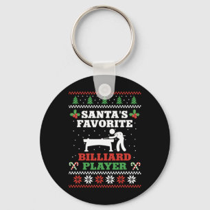 Biljart Pool Speler Bal Kerst Lelijk Kerstfeest Sleutelhanger