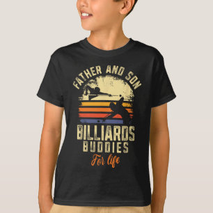 Biljart Pool Speler Ball Dad Son Retro F T-shirt