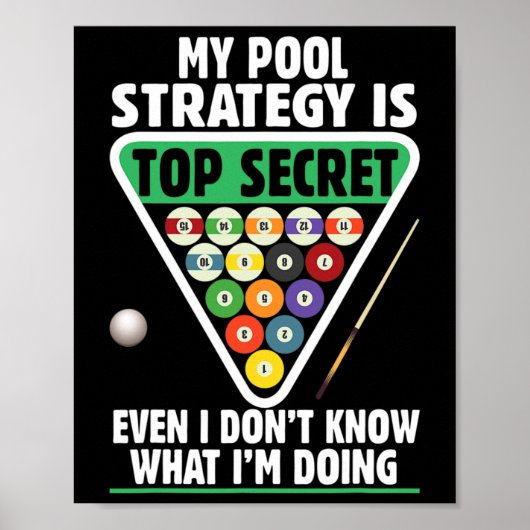 Biljart Pool Strategie Snooker Speler Poster (Voorkant)