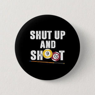 Biljart poolspeler zwijgt en schiet ronde button 5,7 cm
