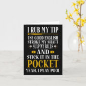 Biljart poolspelers Grappige biljart Ik wrijf mijn Kaart (Gele Bloem)