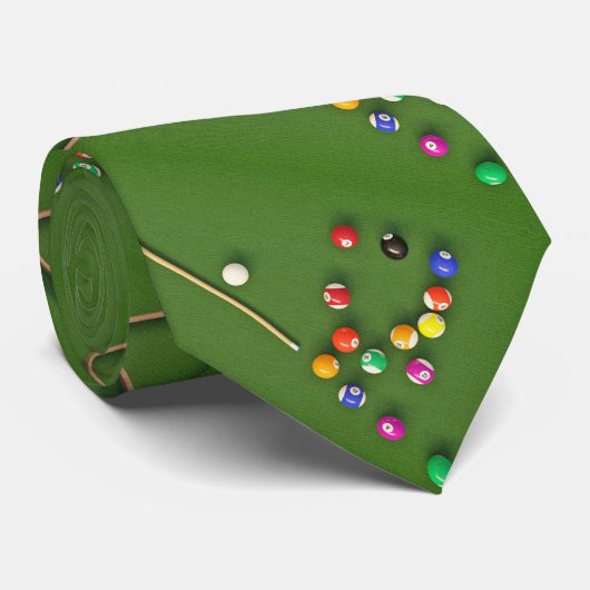 Biljart pooltafel en ballen stropdas (Opgerold)