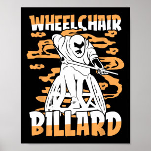 Biljart rolstoel - Tafel 9 LL zwembad Poster