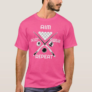 Biljart schiet of herhaal t-shirt