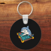 Biljart Shark Pool Snooker Speler Gift Sleutelhanger (Voorkant)