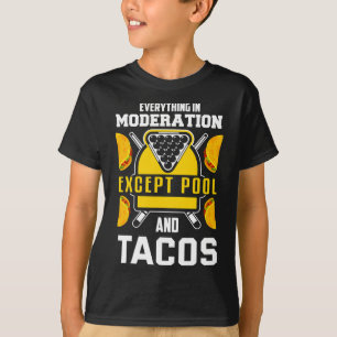 Biljart Shirt Joke Taco Lover Biljart Pool Pla