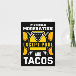 Biljart Shirt Joke Taco Lover Biljart Pool Pla Kaart