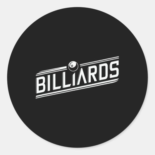"biljart" - Slank schuin ontwerp Ronde Sticker (Voorkant)