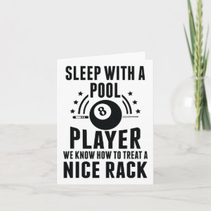 Biljart slapen met een pool speler grappige biljar kaart