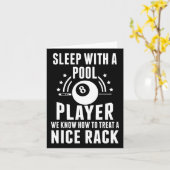 Biljart slapen met een pool speler grappige biljar kaart (Gele Bloem)