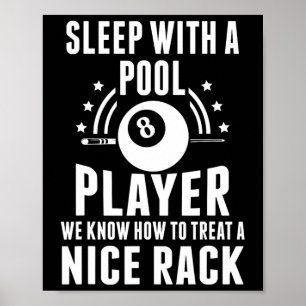 Biljart slapen met een pool speler grappige biljar poster