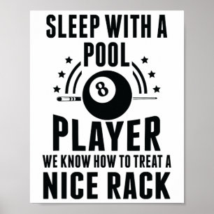 Biljart slapen met een pool speler grappige biljar poster