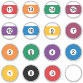 Biljart Snooker bal ballen pack Sticker (Voorkant)