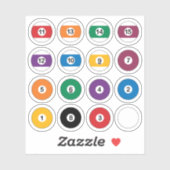 Biljart Snooker bal pack Sticker (Vel)