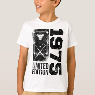 Biljart Snooker-gamer Vintage 1975 Verjaardag Pool T-shirt