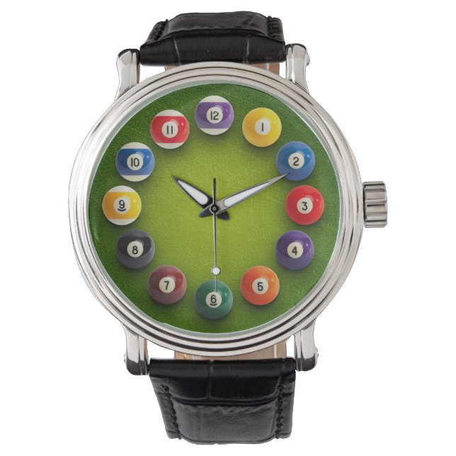 Biljart snooker nieuwigheid klok horloge (Voorkant)