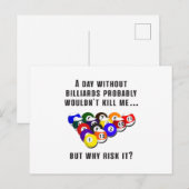 Biljart snooker zwembad biljart grappig cadeau ide briefkaart (Voorkant / Achterkant)