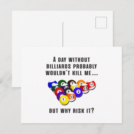 Biljart snooker zwembad biljart grappig cadeau ide briefkaart (Voorkant / Achterkant)