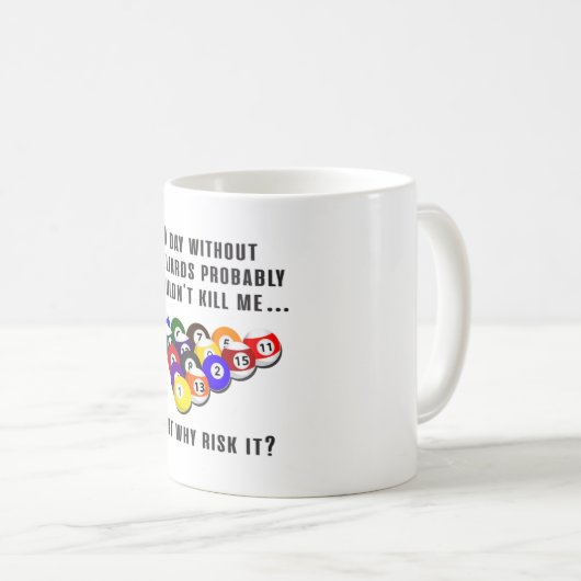 Biljart snooker zwembad biljart grappig cadeau ide koffiemok (Voorkant rechts)