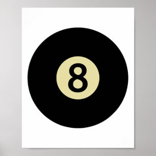 Biljart snookerpool LL nummer 8 biljartspeler Poster