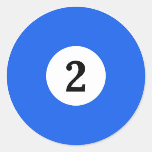 Biljart Solid Blue Ball 2 Ronde Sticker