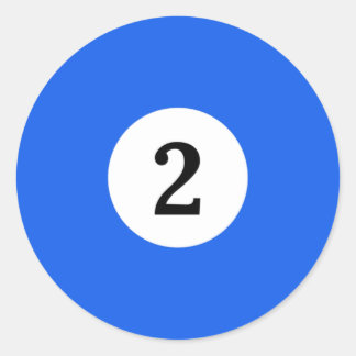 Biljart Solid Blue Ball 2 Ronde Sticker