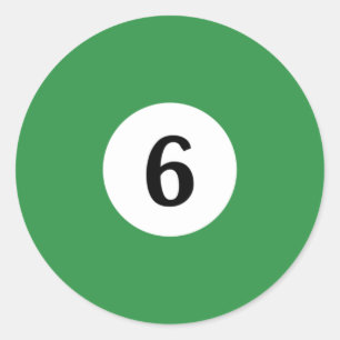 Biljart Solid Green Ball 6 Ronde Sticker