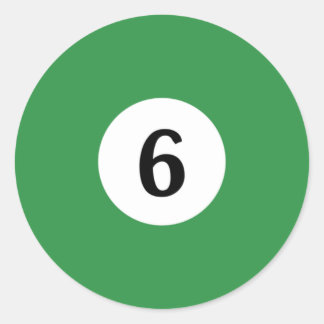 Biljart Solid Green Ball 6 Ronde Sticker