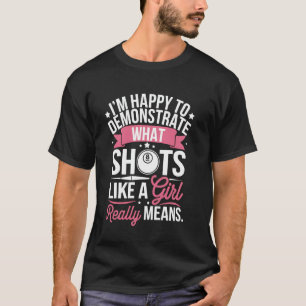 Biljart speler ik ben blij om te laten zien wat te t-shirt