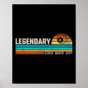 Biljart Speler Legend Sinds Maart 2007 Verjaardag Poster