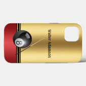 Biljart Sport bal en keu Personaliseren met Naam Case-Mate iPhone Case (Achterkant (horizontaal))
