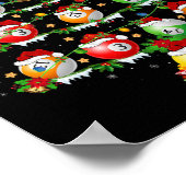 Biljart Sport Lover Verlichting Biljart Kerstmis Poster (Hoek)