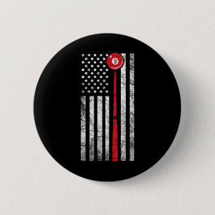 Biljart T Shirt Amerikaanse Vlag Schieten Pool T-s Ronde Button 5,7 Cm