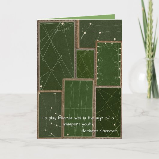  biljart tafel zwembad speler Antiek Kaart (Voorkant)