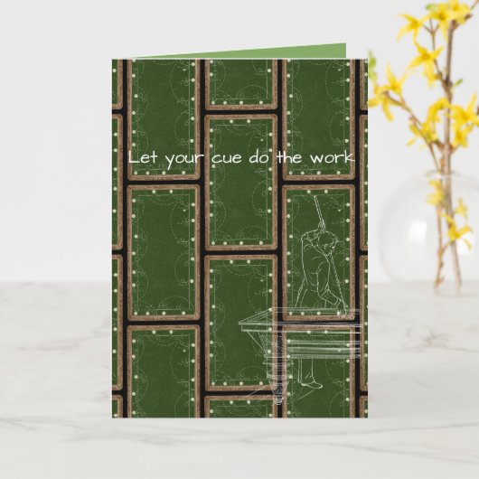  biljart Tafelpool Speler Antiek Uniek Kaart (Gele Bloem)