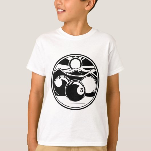 biljart tekening pool speler t-shirt (Voorkant)
