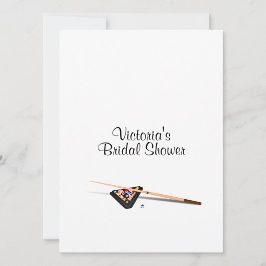 Biljart thema bruids douche uitnodiging (Achterkant)