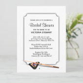 Biljart thema bruids douche uitnodiging (Staand voorkant)