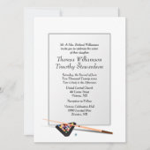 Biljart thema bruiloft uitnodiging witte bruiloft (Voorkant)