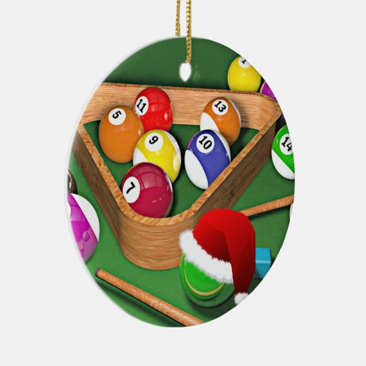 Biljart vakantie ontwerp keramisch ornament (Rechts)
