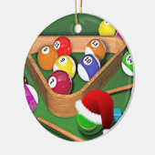 Biljart vakantie ontwerp keramisch ornament (Links)