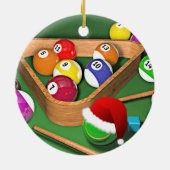 Biljart vakantie ontwerp keramisch ornament (Achterkant)