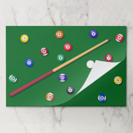 Biljart Verjaardagsfeest Pool Cue Papieren Placema