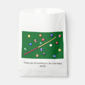 Biljart verjaardagsfeestje Pool Cue Bedankzakje (Voorkant)