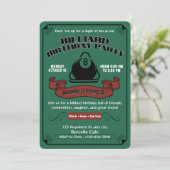  biljart verjaardagsfeestje zwembad thema groen kaart (Staand voorkant)