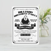 biljart verjaardagsfeestje zwembad thema wit kaart (Staand voorkant)